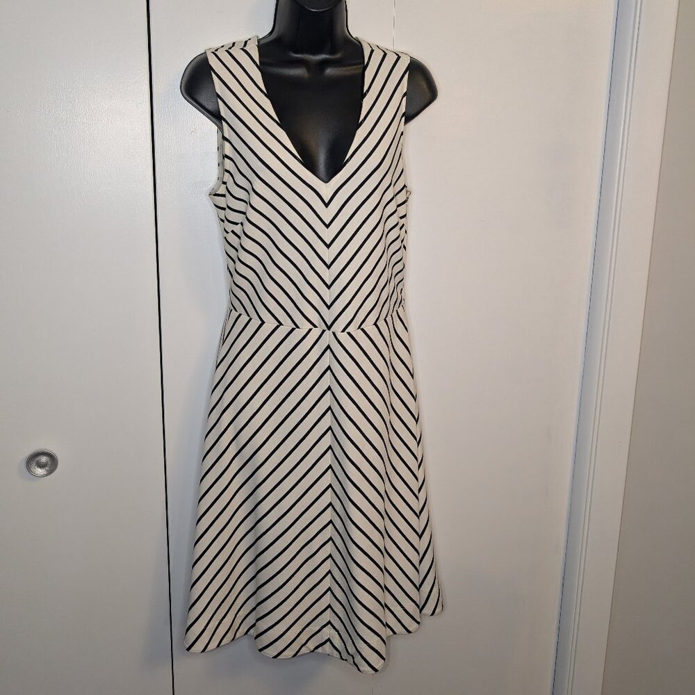Banana Republic stripe fit & flare midi dress SZ 10
